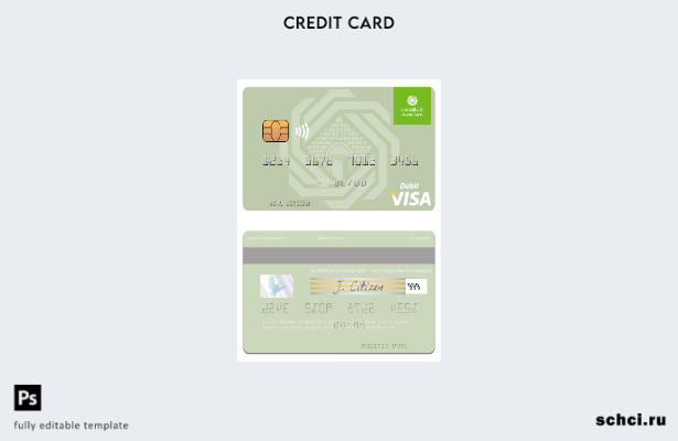 цифровая загрузка шаблона дебетовой карты Visa Палестинского банка Аль Кудс